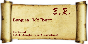 Bangha Róbert névjegykártya